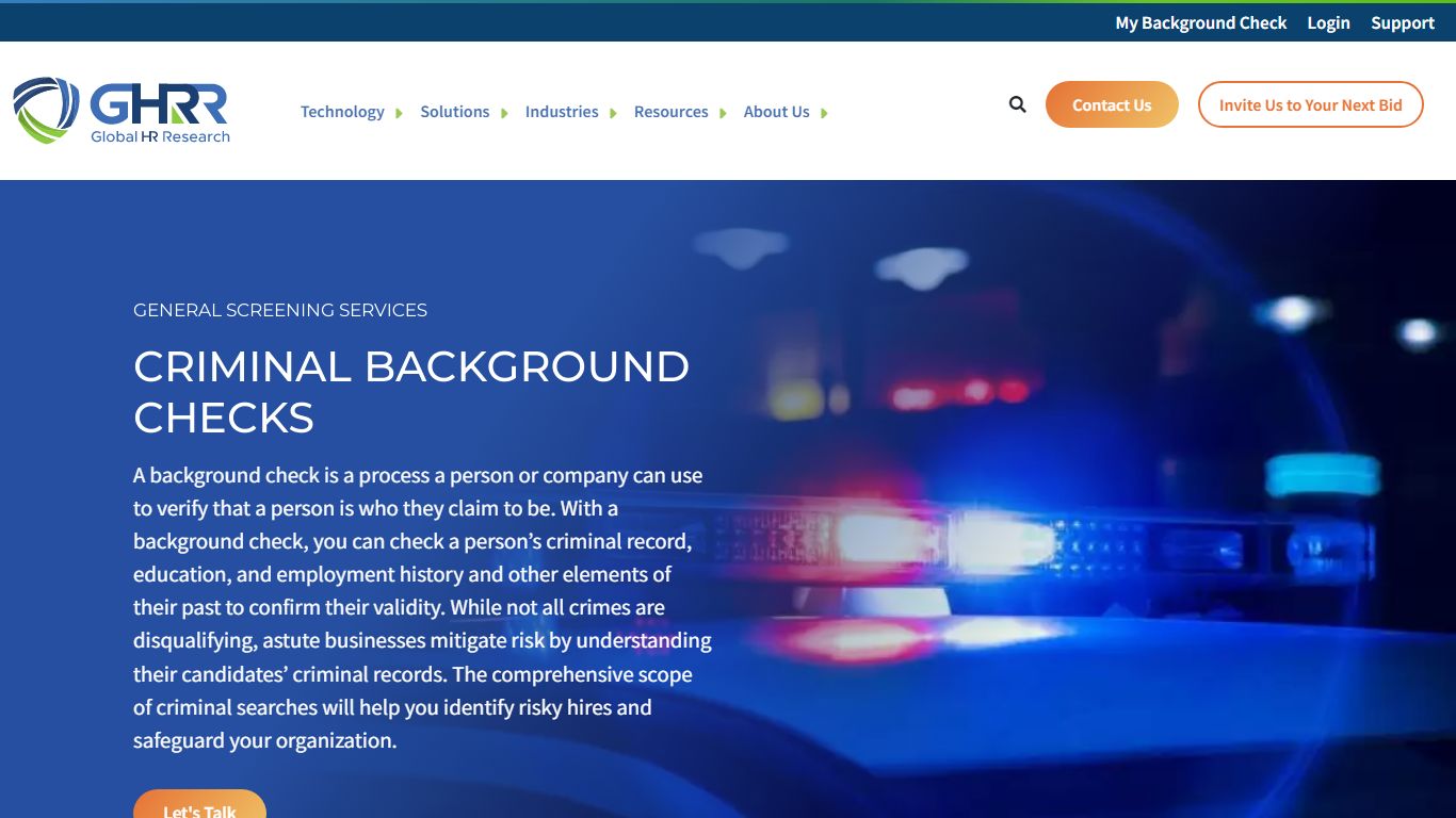 Criminal Background Checks | GHRR