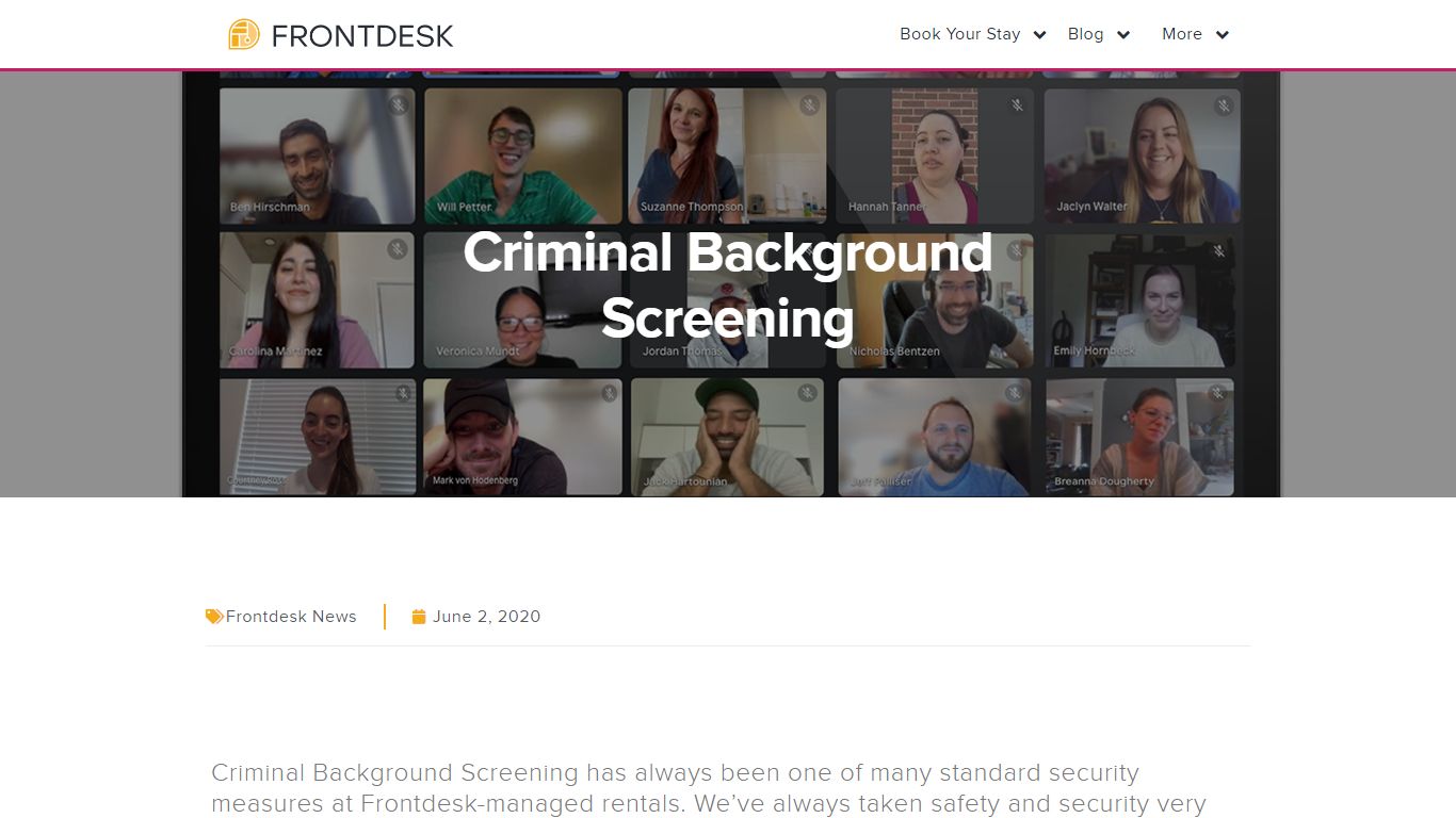 Criminal Background Screening | Frontdesk